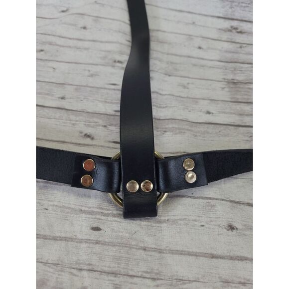 Leather Suspender 3 way buckle Adjustable Ring & Trigger Clasp Cowhide Leather - Picture 6 of 7